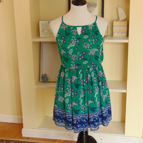 Blue Rain Dresses & Skirts - *279 Blue Rain Floral Print Spaghetti Strap Mini